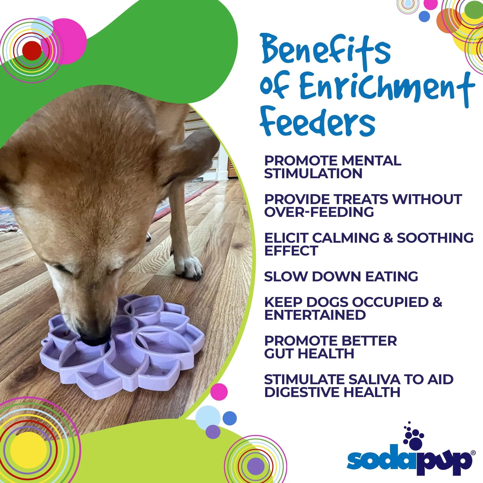 Mandala Softie eTray Enrichment Slow Feeder with Suction Cups-Light Purple