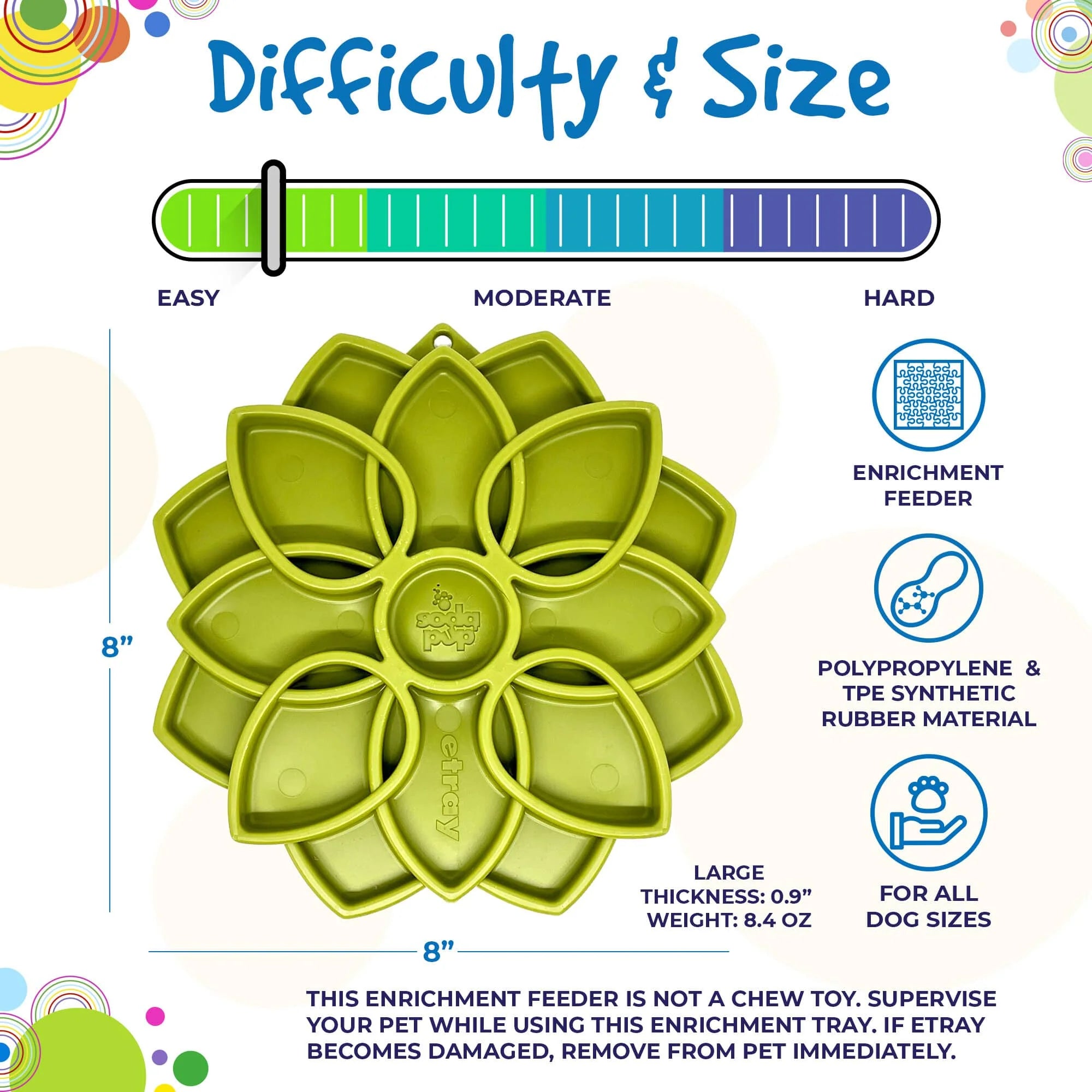 Mandala Design eTray Enrichment Tray for Dogs-Blue
