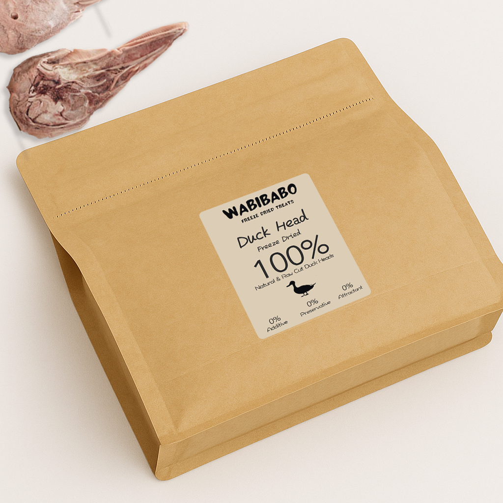 Freeze-Dried Duck Head (Half-Cut) – Crunchy Bone Treat for Small & Medium Dogs