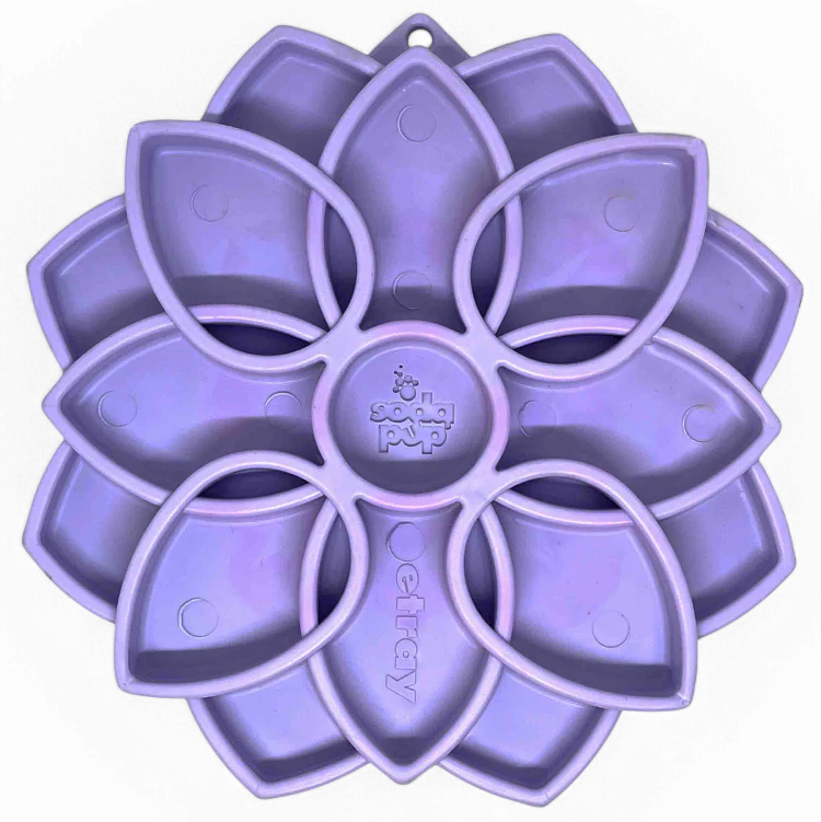 Mandala Softie eTray Enrichment Slow Feeder with Suction Cups-Light Purple