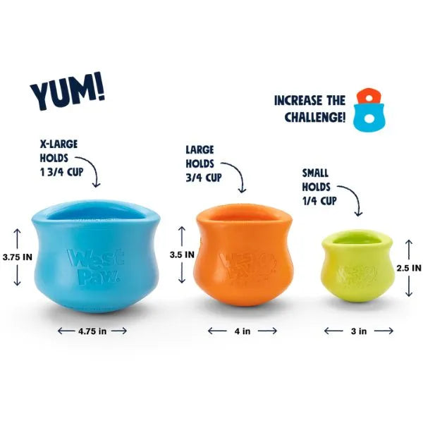West Paw Design Toppl Treat Toy-Aqua Blue